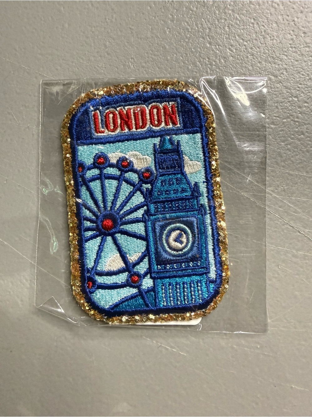 Stoney Clover Lane London Patch Embroidered Patch Blue NWT (1)